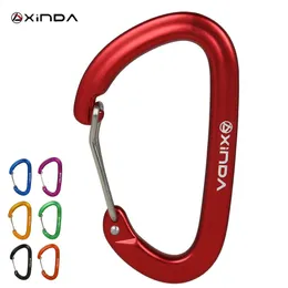 Xinda 16KN Rock Climbing Carabiner Clip D-Shape Screw Gate Lock Aluminium Alloy Keychain Outdoor Equipment 240123