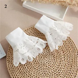 Knee Pads DIY Detachable Cuffs Cuff Extension Embroidery Lace Pleated Fake Sleeves Elastic Wild Wrist Gloves