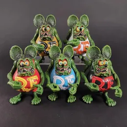 12cm Anime Animal Crazy Mouse Rat Fink Movable PVC Action Figure Collection Model Toys Christmas Kids Gifts Brinquedos 240129