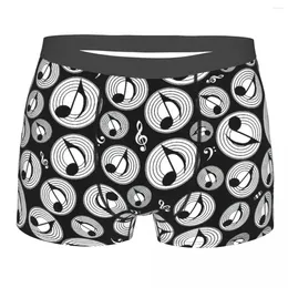 Underbyxor Musikmönster - Svartvitt andas trosor Mannen underkläder Print Shorts Boxer Briefs