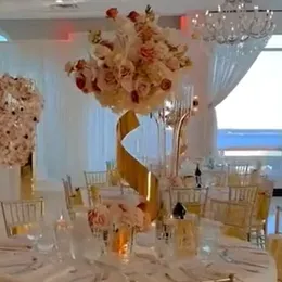 Gold Metal Flower Arch Stand Centerpieces Kwiaty Kwiatowe Stojak na Wedding Hotel Dekoracja Dekoracja Brama Kwiaty