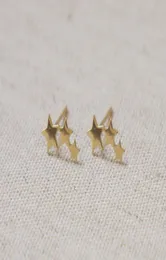 10Pairs Tiny 3 Stars Stud Earrings Three Linking Stars Stud Earring Cute 3star teens stud earrings for women7864543
