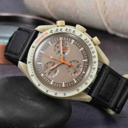 Bioceramic Mooswatch Quartz Mens Brand Watch Full Function Chronograph Watches Mission to Mercury 42mm Saturn ClockWlistWatches
