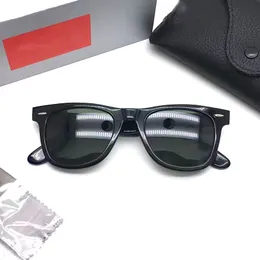 2024 Ray Brands masculino e feminino, dois óculos de sol retrô clássicos com design de ponte dupla Pilot Driving Gold Frame lente UV com caixa Aviator Wayfarer