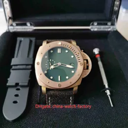 VS Factory Mens Watch Super Quality 47mm Submersible 382 00382 Bronze Leather Bands LumiNova Watches CAL.P.9000 Movement Mechanical Automatic Men's Wristwatches