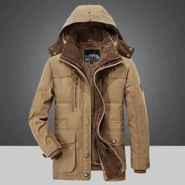 Giacca invernale da uomo addensare calda giacca a vento con cerniera con cappuccio cappotti di media lunghezza all'aperto Parka maschile meno 40 gradi M7XL 240124