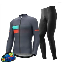 레이싱 세트 2024 Winter Thermal Fleece Cycling Clost Men Long Sleeve Jersey Suit 야외 승마 자전거 MTB 의류 턱받이 바지 세트