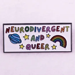 ブローチEnneurodivergentとクィアレインボーバッジエナメルピンLGBTQゲイADHD代名詞ブローチジュエリーバックパック飾りギフト