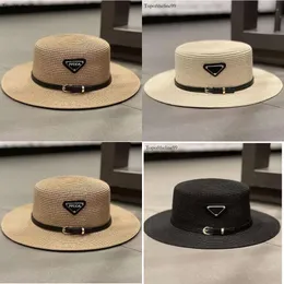 Плоская дизайнерская женская соломенная модная джазовая шляпа с широкими полями, высококачественная мужская солнцезащитная шляпа2024