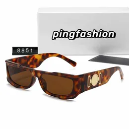 Novo 8851 # óculos de sol para mulher homem tamanho 58mm UV400 preto moldura de PC óculos de lente com estampa de leopardo óculos de sol de alta qualidade anti-alérgico masculino feminino polarizador óculos