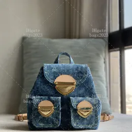 حقيبة الكتف المصمم على شكل حقيبة ظهر Denim Canvas 1: 1 حقيبة يد رعاة الرعاة مع مربع LL1005