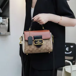 Women s New Popular and Fashionable Color Contrast Printed One Shoulder Handbag Small Square Letter Crossbody Bag factory direct sales