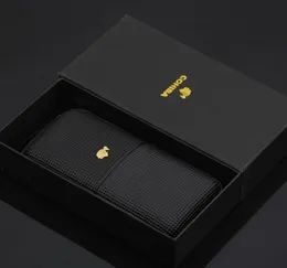 good quality black color leather humidor can hold 3 cigar with black color gift box7101937