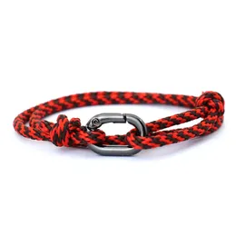 Braccialetti con ciondoli Bracciale etnico scorrevole regolabile in corda per uomo Tessuto a doppio strato Braslet nautico Regalo da marinaio Vibrazione da spiaggia Braclet Pulseria