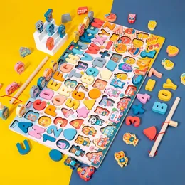 TongYueFun Montessori Puzzle Educativi in Legno Giocattoli Matematica Pesca Conteggio Forma Colori Match Puzzle Magnetico Regali per Bambini 240202