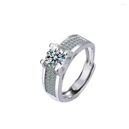 Cluster Rings Diwenfu 925 Sterling Silver FL Diamond Ring for Women Open Anillos de Wedding Bands Engagement Anel