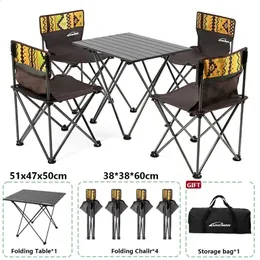 Utomhus fällbordsstol Set Camping Garden Party Portable Table Desk Travel Vandring Barbecue Outdoor Furniture Wman 240124