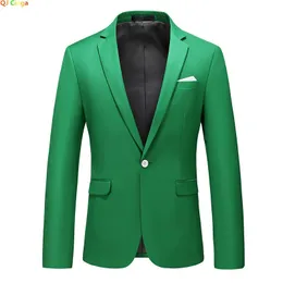 Bright Green Suit Jacket Mens Stylish Slim Blazer Wedding Party Dress Coat Suitable for All Seasons Big Size 5XL 6XL 240125