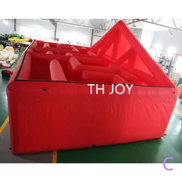 free air ship to door, Outdoor Activities 10x5x3.5mH (33x16.5x11.5ft) red inflatable maze, outdoors big inflatable laser tag maze with cover for Valentine day events