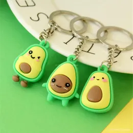 Kliny Mini Awokado Owoce Łańcuch Kluczowy Guma pokarm Keyring Kawaii Bag Carms Friend Lover Dift for Women Accessories