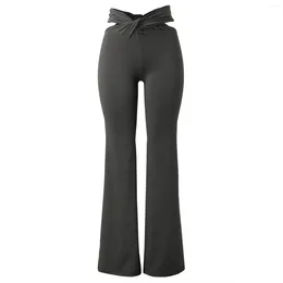 Women's Pants Women Spring Casual Minimalist Solid Colors All Matched Tender Trouses Black Sexy High Waist Hollow Out Flare