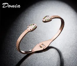 Donia Jewelry Electroplating Electroperated Micro Dinlay Color Zircon Titanium Steel and American Popular Head Option8735891