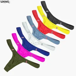 Briefs Panties Unwne 2020 U Dışbükey Erkek Seksi Mini Erkekler Thang Tanga Buz İpek Kasık Donanımları Kaçınılabilir Düğme YQ240215