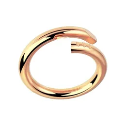 2024 anéis de amor para mulheres anel de diamante designer anel dedo prego jóias moda clássico titânio banda de aço ouro prata rosa cor tamanho 6-9Q12