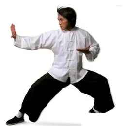 Ethnic Clothing Chinese Traditional Long Sleeve Cotton Tang Suit Wu Shu Tai Chi Top Shaolin Wing Chun Shirt Costumes Martial Arts Drop Otbpc