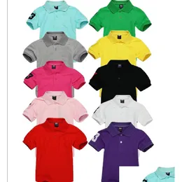 Polos Jungen Mädchen Hemd Sommer Kinder Kurzarm Revers Designer T-shirts Kleidung Kinder Stickerei Tops Baby Kleinkind Kleidung Drop Deli Dhcxm