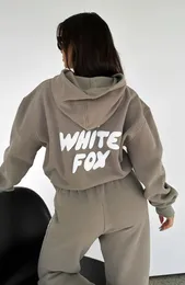 Womens White Fox Hoodie Define Mulher Dois Conjunto de 2 Peças Mulheres Homens Conjunto de Roupas Sporty Pulôver Com Capuz 12 Cores Designer Tracksuit Primavera Outono Inverno Tracksuits