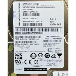 Datorkablar Anslutningar S för IBM 01NN110 01NN124 AHF4 1.8TB 10K 12 GB SAS 2,5 HDD Storwize 2076 V7000 00FJ083 Drop Leverans Compute OTRAN