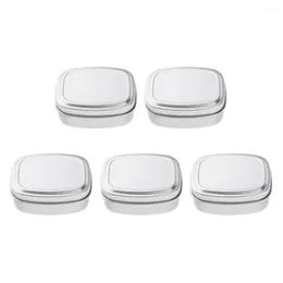 Pincéis de maquiagem 5pcs 80ml quadrados potes de lata de alumínio salvas jar recipientes casos