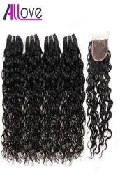 10A Brasilianisches Haar Menschliches Haar Bundles Mit Verschluss Wasser Welle 4Bundles Mit Verschluss Nass Und Wellig Menschliches Haar Extensions Wholes2472646