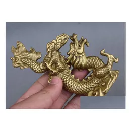 Arts And Crafts 12Cm Chinese Folk Feng Shui Pure Copper Brass Year Zodiac Dragon Lucky Statue Drop Delivery Home Garden Arts, Crafts G Dhsif