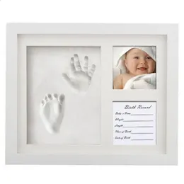 Nascido bebê handprint pegada kit fundição infantil diy lembranças não tóxicas presentes impressão argila macia inkpad para 240125