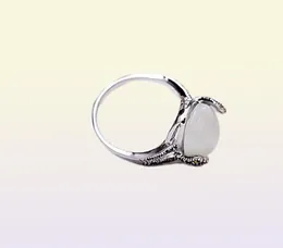 925 Silver Silver Simple Opal Ladies Retro Punk Ring Fit Fit Cubic Anniversary Jewelry for Women Christmas Gift3750790