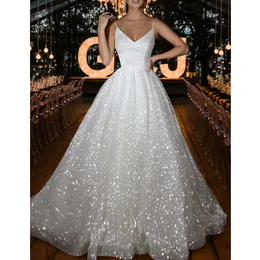 Dress Fashion Sequins Satin Off The Shoulder Custom Made Vestidos De Novia Sirena Sweep Train Wedding Bridal Gowns