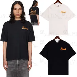 Herrendesigner Fashion T -Shirt Top Bastel Rhude Herren T -Shirt Sommer Mode Designer Shirt Street Casual Short Sleee Beach Style Shirts alle Baumwoll -gedruckte Hemd 24SSS