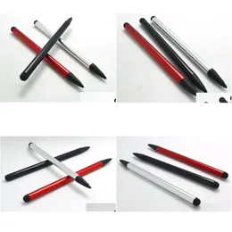 Stylus Pens Yüksek kaliteli kapasitif dirençli kalem dokunmatik sn kalem PC Telefon Siyah Beyaz Kırmızı Damla Teslimat Bilgisayarları Ağ Tablodu OTGNL