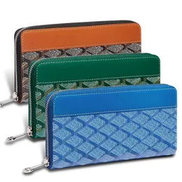 مصمم محفظة امرأة رجالي سحاب محفظة أصلية مادة جلدية أصلية بطاقات طويلة المحفظة