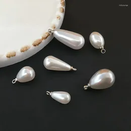 Charms 20PCS 6MM 8MM 10MM 13MM ABS Imitation Perlen Tropfenform Perlen Anhänger Erkenntnisse Zubehör