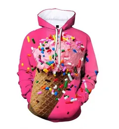 2024 Designer Hoodies Männer Frauen Hoodie Ice Cream 3D übergroße Mode Sweatshirt H2Y Hoody Langarm Sweatshirts Größe OK018