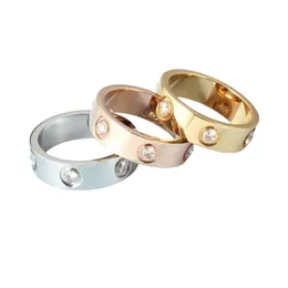 2024 Classic Ring Titanium Steel Silver Love Pierścień Mężczyźni i kobiety Rose Gold Biżuteria dla miłośników