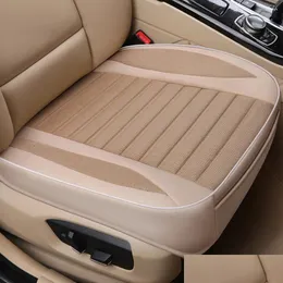 Car Seat Covers Car Seat Ers All Seasons Er Breathable Flax Front Protective Cushion Luxury Drivers Decorative Accessories Drop Delive Dhlcs