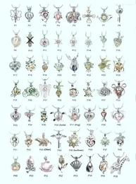 Pendant Necklaces 100pcs/lot Mixed Design 18kgp Pearl Cage Pendants Fashion Lovely Wish Beads Locket Charm Mountings DIY Jewelry Wholesale