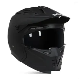 Capacetes de motocicleta Modar 3/4 Face aberta Vintage Dirt Bike Cascos Fl Capacete Personalidade Off Road Mutável Queixo Para Moto Dot Ece Drop Otqea