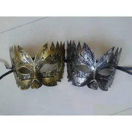 Маски для вечеринок Мужские маски Adt Маскарадная маска Классический ретро Греческий римский солдат Гладиатор Бал для вечеринок Марди Гра Лицевой глаз Золото и капля Dhy6Z