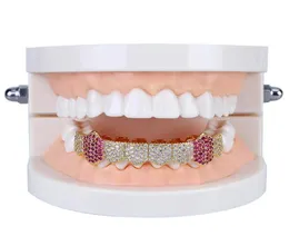 Hip-Hop-Zähne, 8 Zähne, mikroeingelegter Zirkon, einreihige untere Zähne, Goldzähne, silberne Zahnspange, gold, silbrig, 2 Farben9637805
