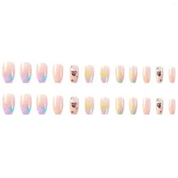 Falsas unhas nude cor press-on prego doce meninas estilo curto bailarina artificial para vidas diárias uso diário gota entrega saúde ser otvfa